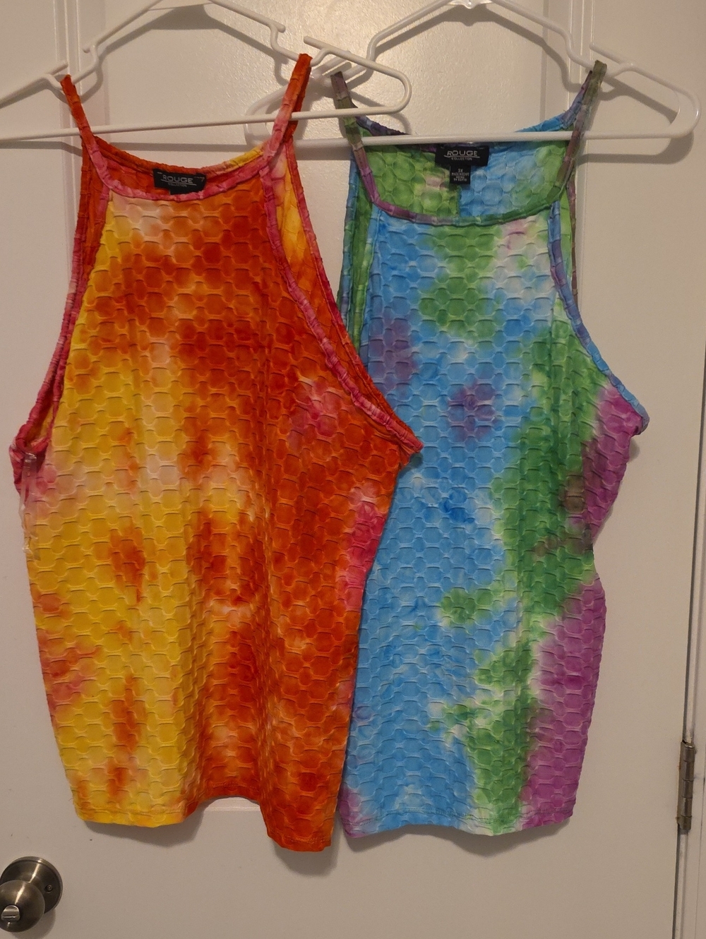 Rouge Collection Set Of 2 Tie Dyed Tank Tops Size 3X